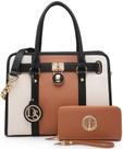 Bolsa Dasein Two Tone Satchel Vegan Leather para mulheres