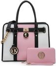 Bolsa Dasein Two Tone Satchel Vegan Leather para mulheres