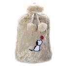 Bolsa De Água Quente 2,0 L Com Capa De Pelúcia Macia Dogs Bege Biggdesign