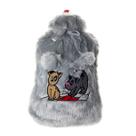 Bolsa De Água Quente 2,01 L Com Capa De Pelúcia Macia Dogs Cinza Biggdesign
