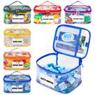 Bolsa de armazenamento de brinquedos Tesuko, pacote com 6 unidades, impermeável, PVC transparente, grande
