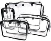 Bolsa de armazenamento de maquiagem AA BADBABY, PVC transparente à prova d'água, pacote com 4