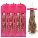 Bolsa de armazenamento de perucas AIHOPESTO Extra Long com cabide de madeira x3 Rose Bolsa de armazenamento de perucas AIHOPESTO Extra Long com cabide de madeira x3 Rose