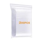 Bolsa de armazenamento LISM 200, pacote de 6 x 8 cm, transparente, refechável, zíper de 4 mil