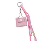 Bolsa de chaveiro, linda bolsa de couro rosa, mini bolsa, chaveiro