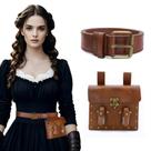 Bolsa de Cintura com Frascos de Poção Medieval Viking em Couro
