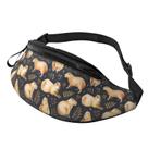 Bolsa de cintura Fanny Pack, bolsa de cinto ajustável em capivara, unissex