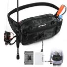 Bolsa de cintura KastKing BaitSpace impermeável com suporte de haste preta