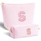 Bolsa de cosméticos com design personalizado de iniciais - rosa