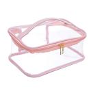 Bolsa de cosméticos EZpacking grande de PVC transparente com alça blush