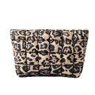 Bolsa de cosméticos HFLZBRO Bolsa de maquiagem acolchoada puffy para mulheres marrom