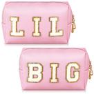 Bolsa de cosméticos Hillban Preppy em couro PU impermeável rosa 2 unidades Bolsa de cosméticos Hillban Preppy em couro PU impermeável rosa 2 unidades
