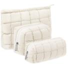 Bolsa de cosméticos Huhumy Puffy Makeup Organizer, 3 peças para mulheres
