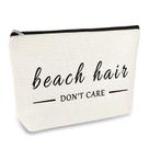 Bolsa de cosméticos Mikela Beach com tema de algodão e linho 25x17cm