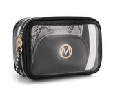 Bolsa de cosméticos MKF Collection Laura 3PCS com 7 pincéis de maquiagem