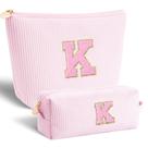 Bolsa de cosméticos perfeita para presentes com monograma para mulheres rosa