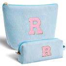 Bolsa de cosméticos que combina com azul de aniversário personalizado