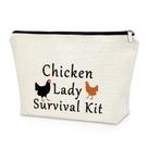 Bolsa de cosméticos Sazuwu Chicken Lover, presente para mulheres, branca