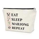 Bolsa de cosméticos Sazuwu Mahjong Lover Gift branca