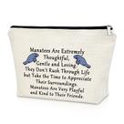 Bolsa de cosméticos Sazuwu Manatee Gift Sea Animal Lover White