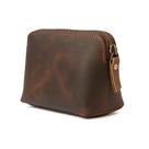 Bolsa de cosméticos TheAntiq Leather para mulheres e homens marrom
