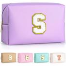 Bolsa de cosméticos TOPEAST Initial para mulheres impermeável roxa S Bolsa de cosméticos TOPEAST Initial para mulheres impermeável roxa S