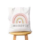 Bolsa de cosméticos WCGXKO I am a Child of God para maquiagem e produtos de higiene pessoal