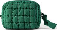 Bolsa de cosméticos Yarnic Bolsa de maquiagem acolchoada Puffy Deep Green
