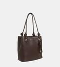 Bolsa de couro cafe marrom samrtbag alça de ombro