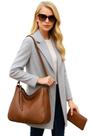 Bolsa De Couro Feminina Kit 2 Bolsas + Carteira Luxo Premium Bolsa De Couro Feminina Kit 2 Bolsas + Carteira Luxo Premium