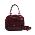 Bolsa de couro tiracolo bordô Débora
