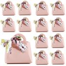 Bolsa de doces LPEIEB Leather Ribbon, pacote com 12 unidades, presente de casamento em PU, rosa