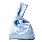 Bolsa de embreagem noturna Anopo Small Satin Japanese Knot, azul claro