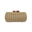 Bolsa de embreagem UMREN tecida à mão em forma de concha de rattan para mulheres