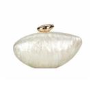 Bolsa de embreagem Wudiaoer Shell Shape Acrílico Branco Pérola