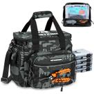 Bolsa de equipamento de pesca KastKing BaitSpace com 4 caixas de equipamento e fichário Bolsa de equipamento de pesca KastKing BaitSpace com 4 caixas de equipamento e fichário