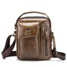 Bolsa de estilingue BULLCAPTAIN de couro genuíno para homens marrom