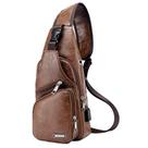 Bolsa de Estilingue Masculina JUMO CYLY - Couro à Prova d'Água com Porta USB