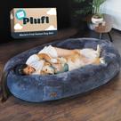 Bolsa de feijão de pelúcia Human Dog Bed Plufl Comfy com espuma viscoelástica preta