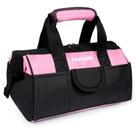 Bolsa de ferramentas FASTORS rosa para mulheres com boca larga de 33 cm