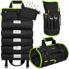 Bolsa de ferramentas LeforZ Large Roll Up Organizer 13 bolsos preta/verde