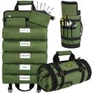 Bolsa de ferramentas LEFORZ Large Roll Up Organizer 13 bolsos verde