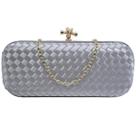 Bolsa De Festa Clutch Cetim Trançada Modelo Comprido Luxo