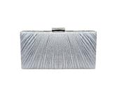 Bolsa de festa retangular plissada com glitter prata