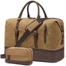 Bolsa de fim de semana FENGDONG, bolsa noturna grande, lona marrom