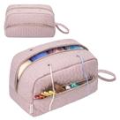 Bolsa de fios de crochê KarSyon K3201 rosa organizador 30x18x20cm