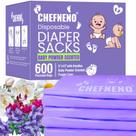 Bolsa de fraldas descartável 600 sacos de talco de bebê perfumado fresco