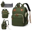Bolsa de fraldas Lamroro 3 em 1, mochila impermeável, verde