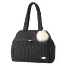 Bolsa de fraldas LUKJOJO Tote 38x13x32cm preta com clipes de carrinho