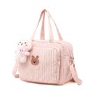 Bolsa de fraldas Lushandy Nylon Crossbody 24x20x14cm rosa